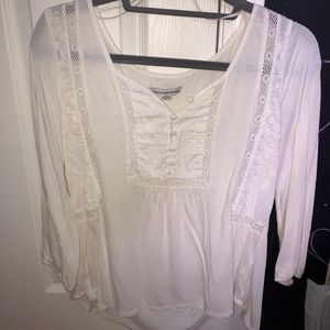 White American Eagle Peasant Top